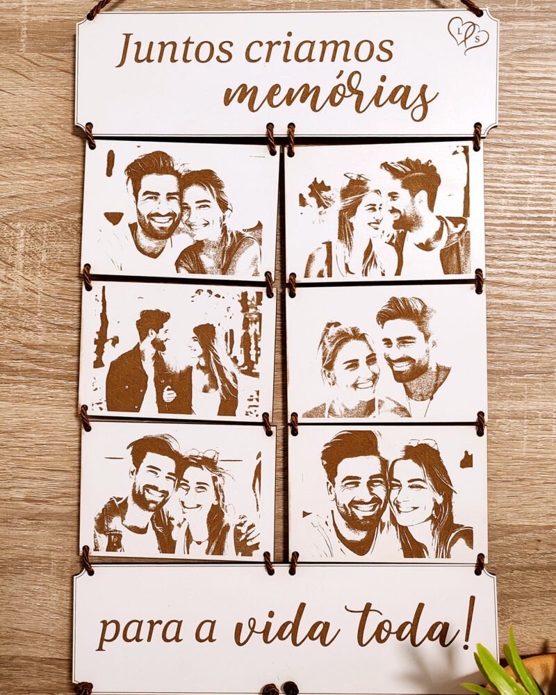 Placa em Madeira com Fotografias