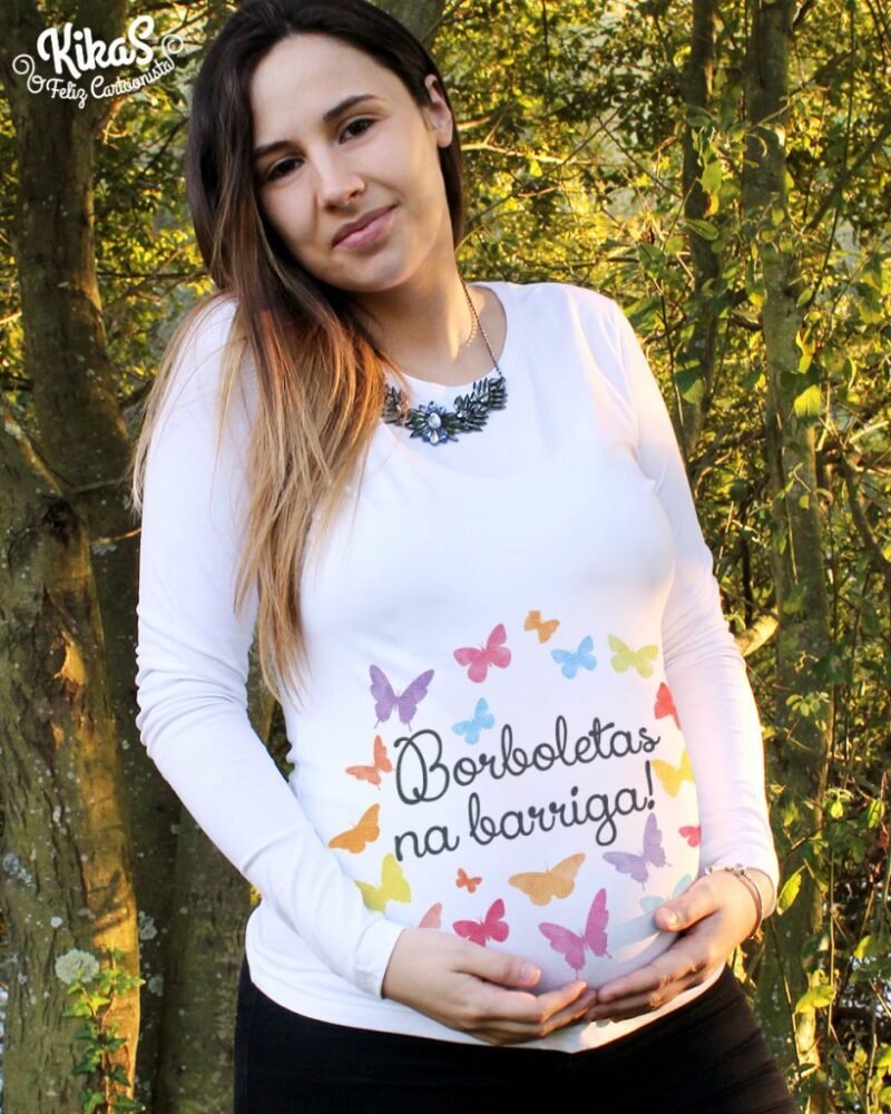 T-Shirt Grávida – Borboletas na Barriga