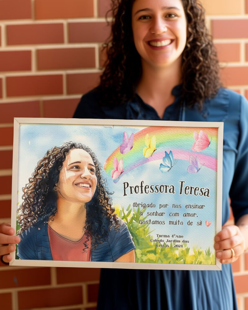 Moldura Professora Pintura Aguarela