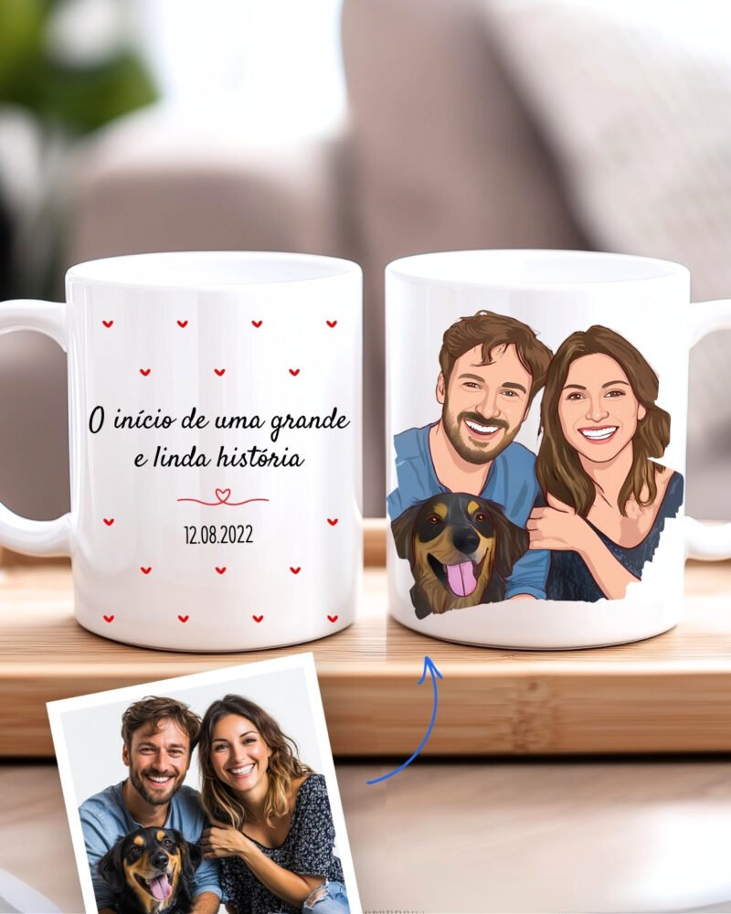 Caneca Namorados Ilustração