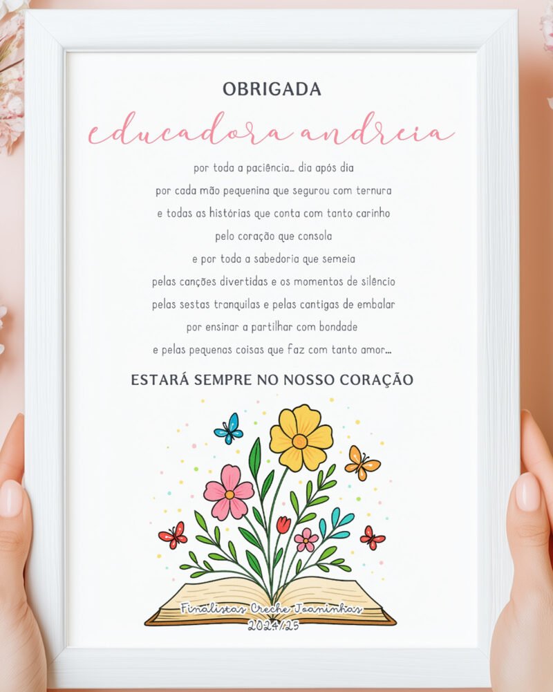 Moldura Dedicatória Educadora e Auxiliar