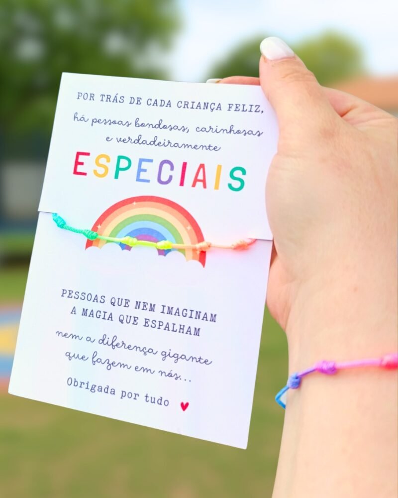 Pulseira 7 Nós Arco Iris com Dedicatória - Image 2