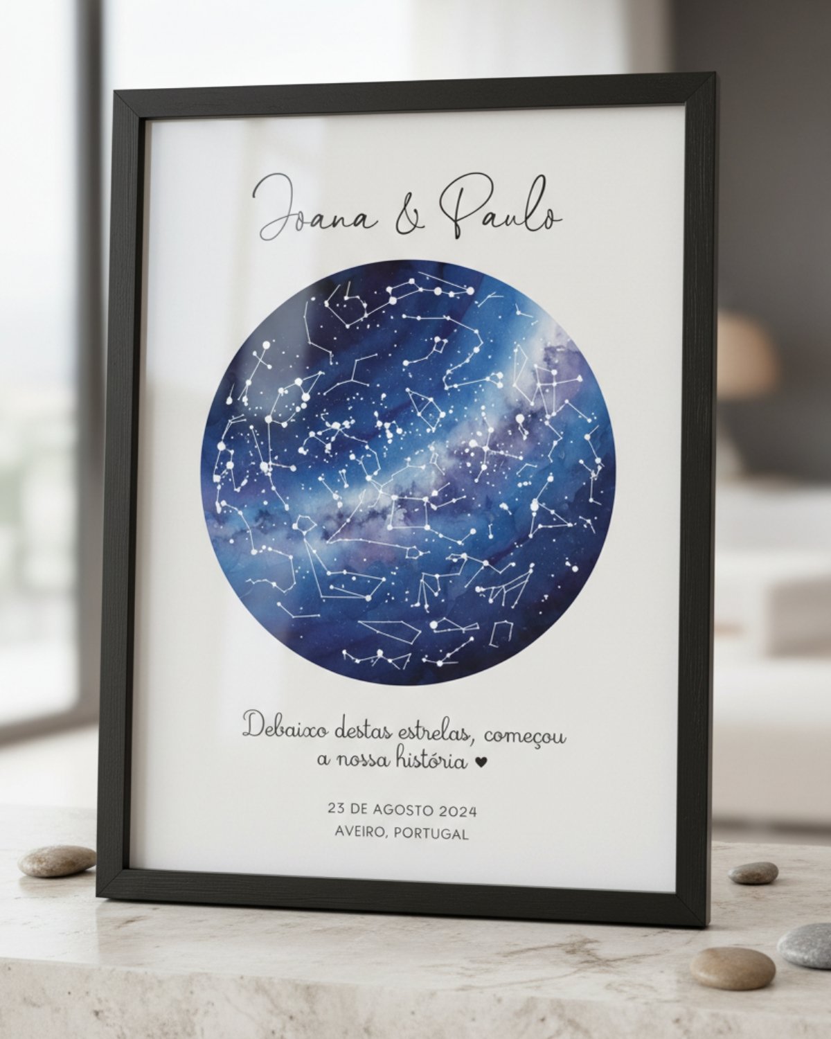 Moldura Mapa das Estrelas Casal Moldura Mapa das Estrelas Casal