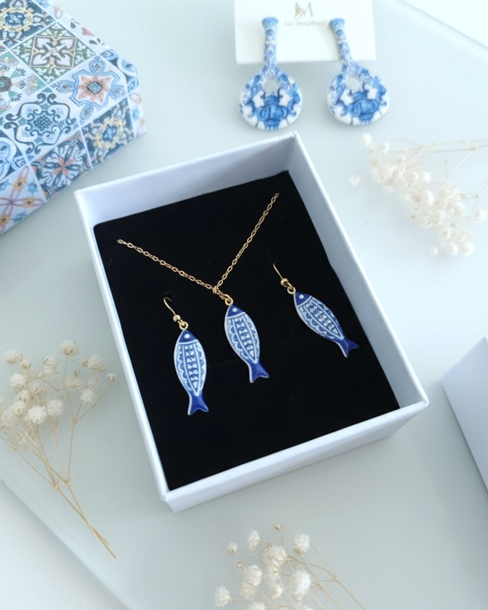 Conjunto Jóias em aço e cerâmica portuguesa Conjunto Jóias em aço e cerâmica portuguesa - Image 3