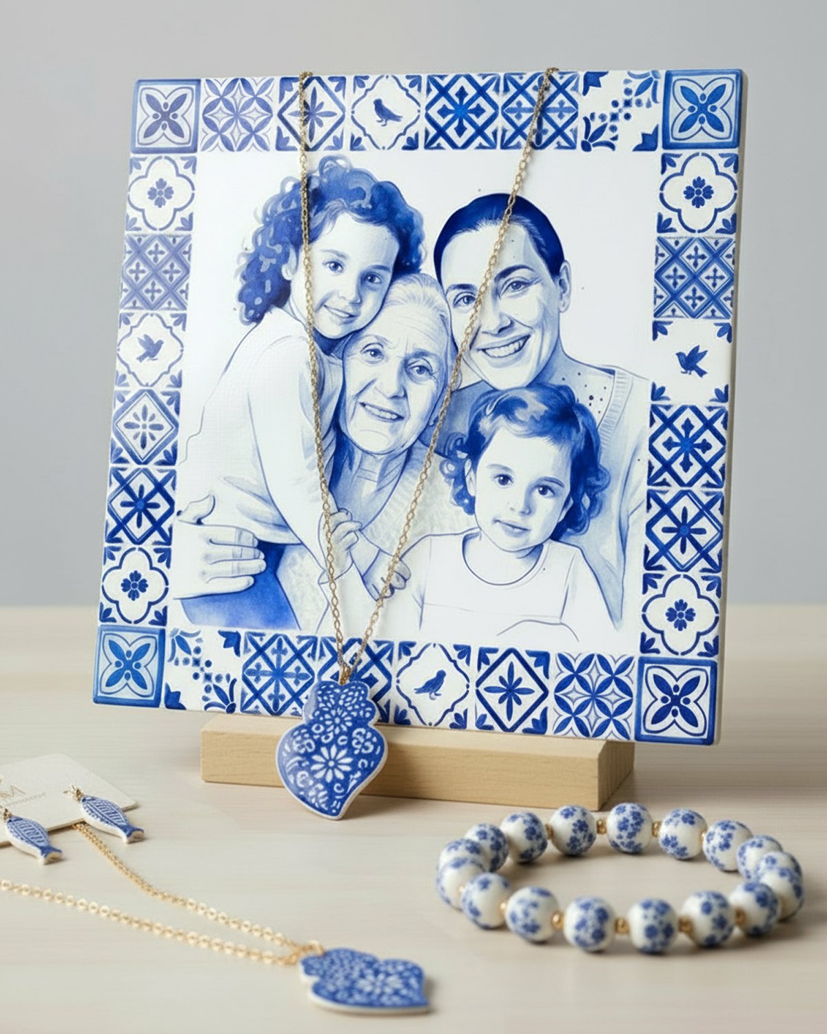 Conjunto Jóias em aço e cerâmica portuguesa Conjunto Jóias em aço e cerâmica portuguesa - Image 9