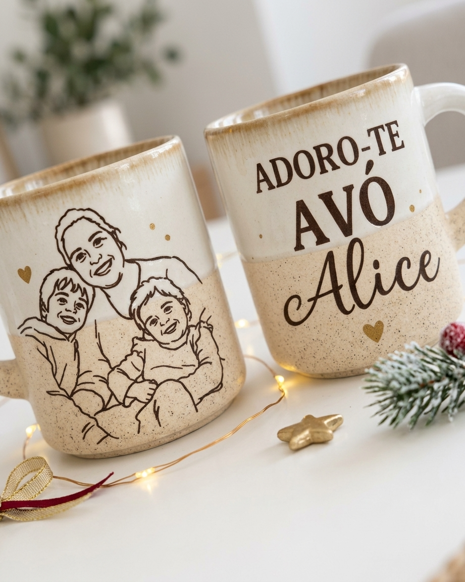 Chavenas de Café porcelana com ilustração Chavenas de Café porcelana com ilustração